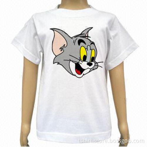 Children apparel garment, short sleeve white clothing, children tee shirts